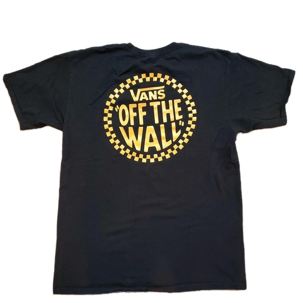 Classic Vans Off The Wall Gold Checkerboard Tee Skater Vibe Large T-Shirt